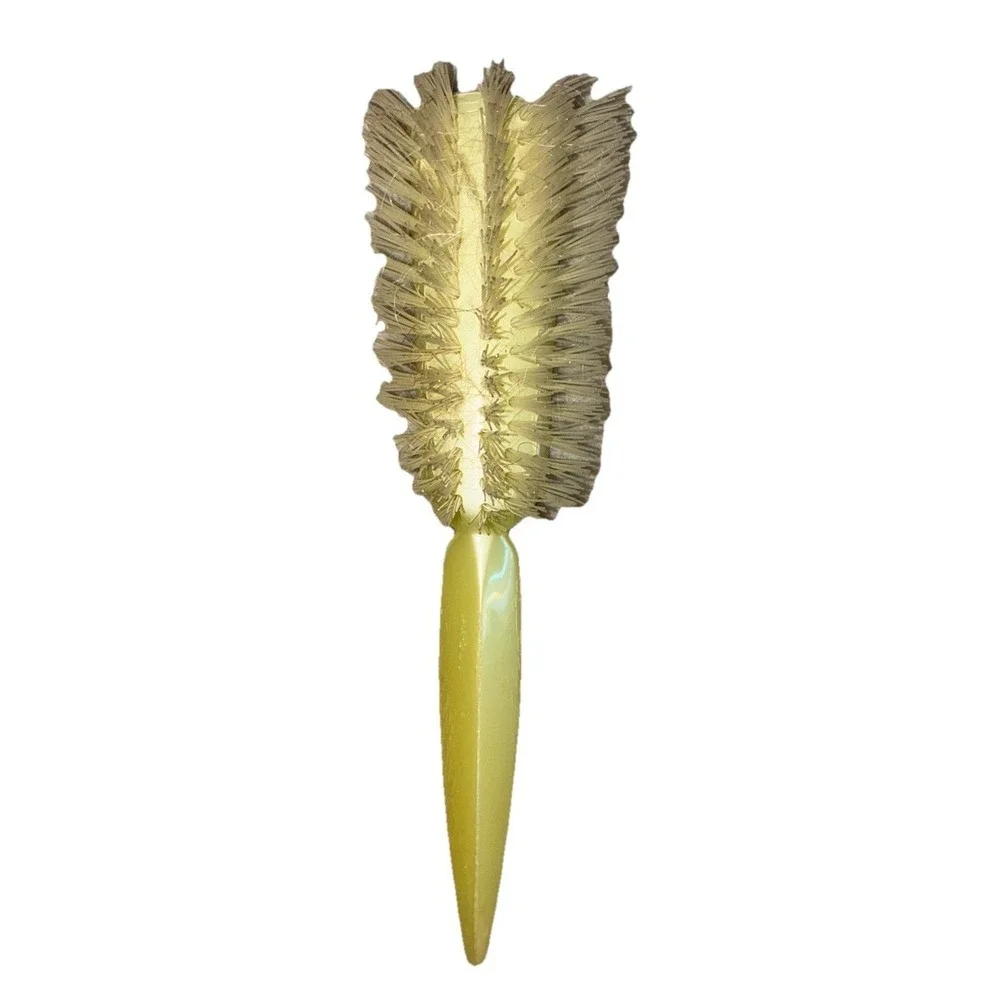 Vintage Prolon 34 Hair Brush Yellow Pearlescent Nylon Bristles